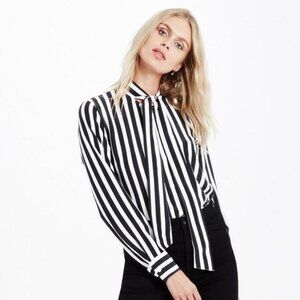 AG The Arley Striped Silk Shirt Blouse